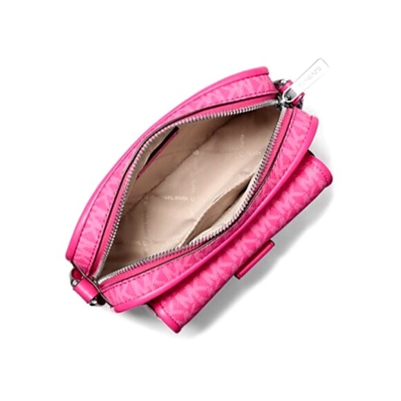New Michael Kors Bradshaw Extra-Small Logo Camera Crossbody bag Dragon Fruit - Picture 3 of 3